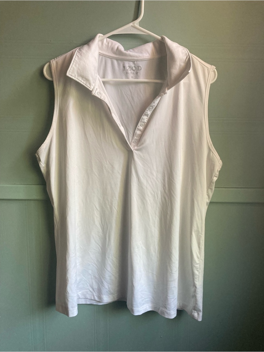 Izod White Sleeveless Polo Tank Top